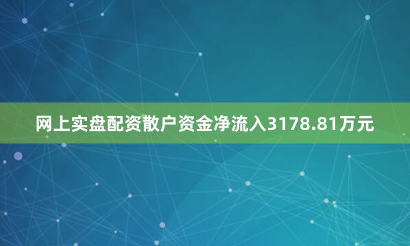 网上实盘配资散户资金净流入3178.81万元